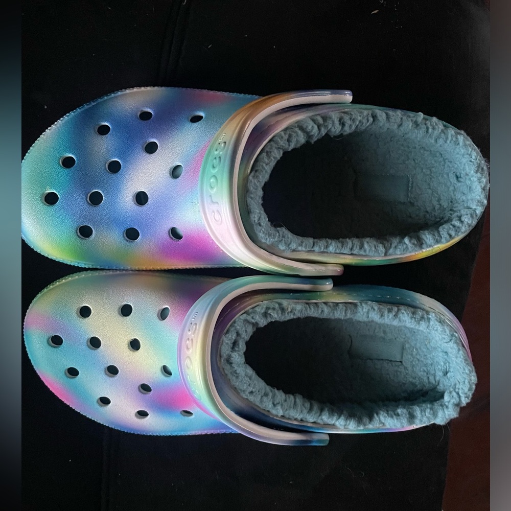 Tye-dye Color Fleece lined Crocs